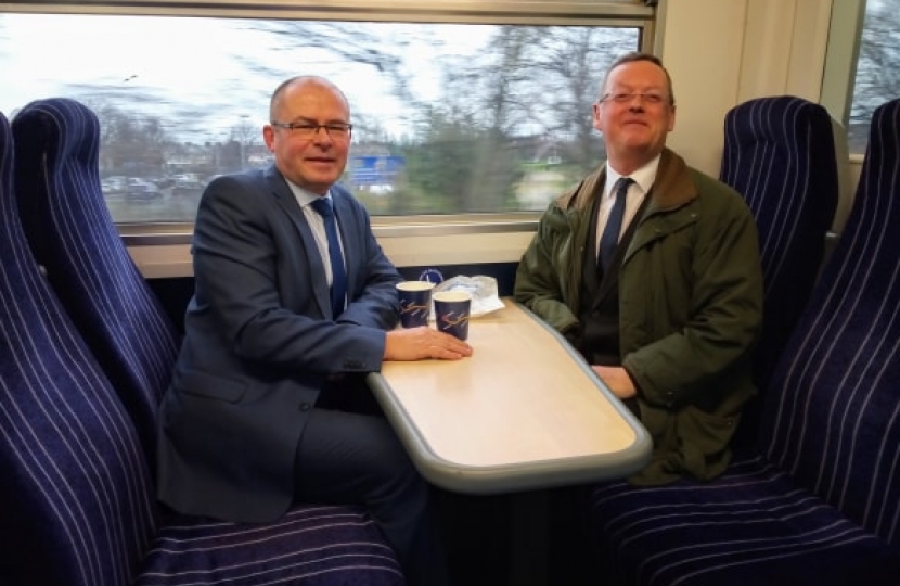 Ian Levy and Council Leader Peter Jackson discuss the return of rail services