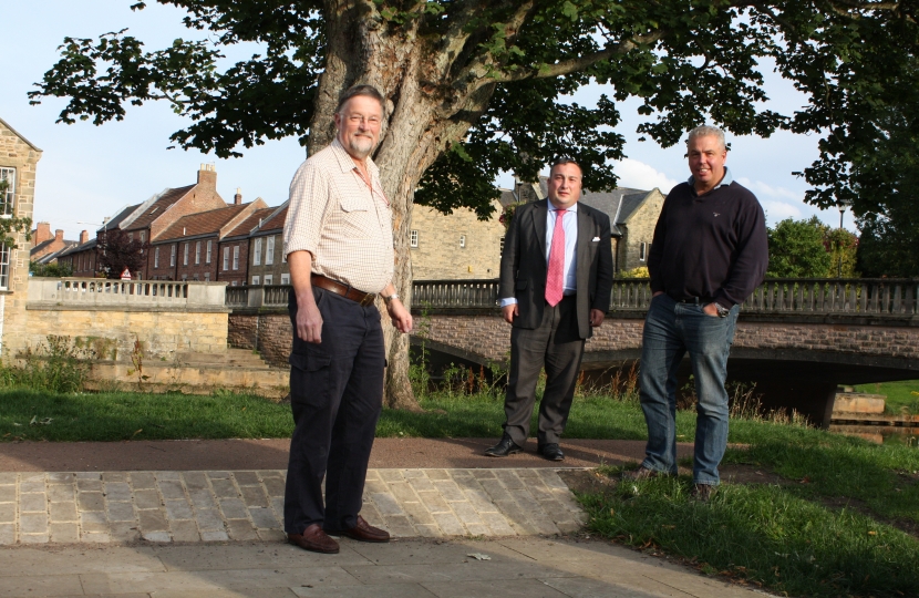 Cllrs Robertson, Bawn, and Clark at High Stanners