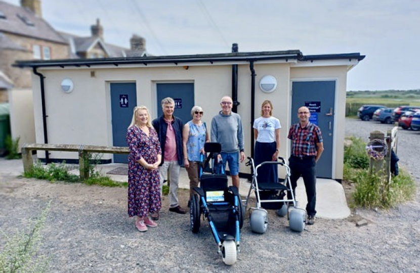 Members of the council and public outside the new facilities