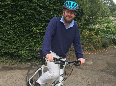 Nick Oliver on a bike